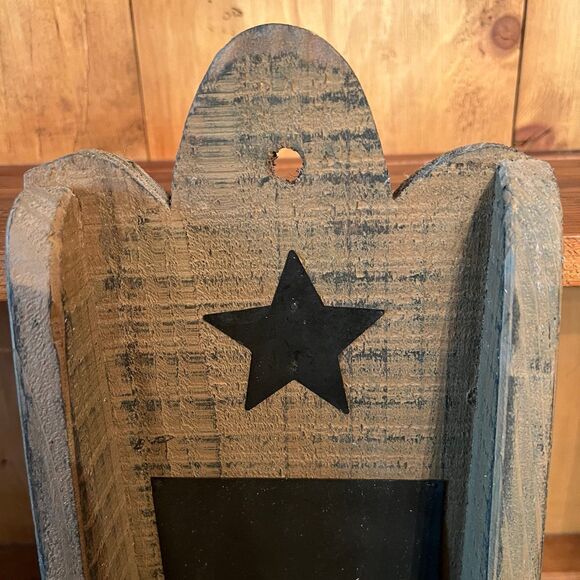 Handmade Primitive Rustic Famhouse Shelf Candle Holder - Picture 4 of 8